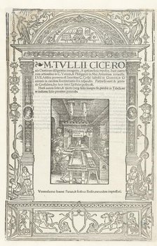 Title page of "Cicero's Orationes" with Printer's mark of Jodocus Badius, 1520. Creator: Dürer, Albrecht, (Workshop)  .