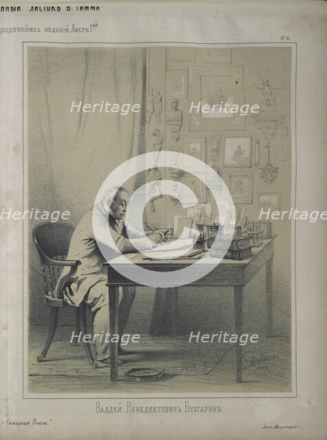 Portrait of the writer Faddei Bulgarin (1789-1859), 1853. Creator: Timm, Wassili (George Wilhelm) (1820-1895).