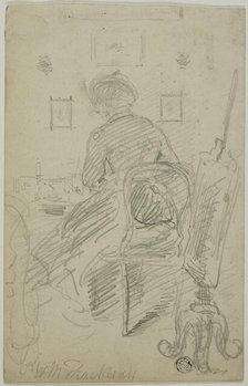 Lady Writing (Back View), n.d. Creator: William Makepeace Thackeray.