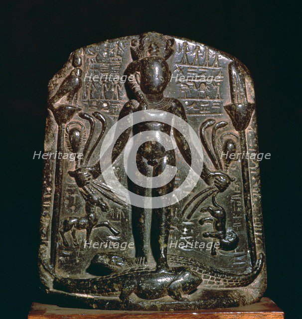 Egyptian stele showing the infant Horus, 4th century. Artist: Unknown