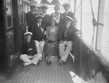 Group portrait on a yacht, Isle of Wight, c1935.  Creator: Kirk & Sons of Cowes.