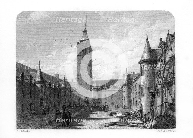 The inner court of the University of Glasgow, Scotland, 1870.Artist: T Flemming