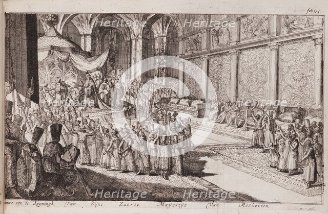 A scene at the royal court of Tsar Alexis Mikhailovich, 1677. Artist: Hooghe, Romeyn de (1645-1708)