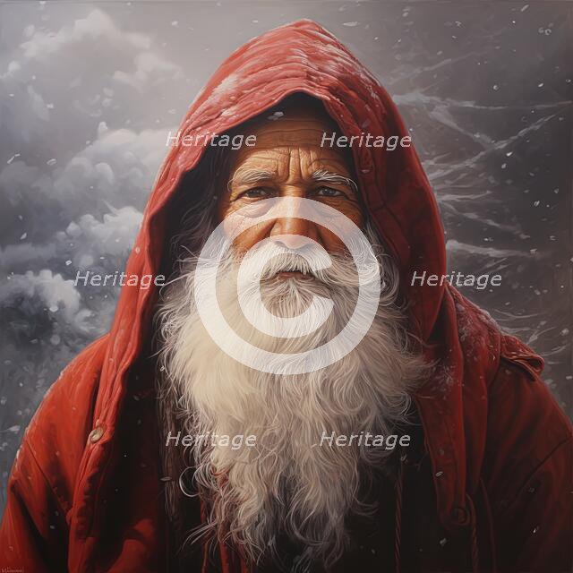 AI Image - Illustration of a South Asian Father Christmas, 2023. Creator: Heritage Images.