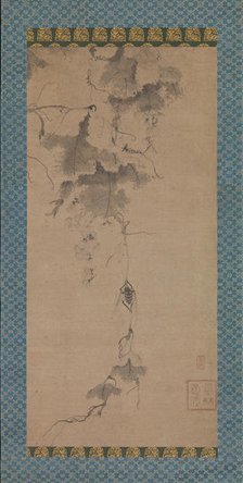 Cicada on a Grapevine, late 14th century. Creator: Bokurin Guan.