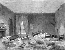 Effects of Flood at Lambeth during the Storm: room in Princes-Square, Lambeth, 1881. Creator: Unknown.
