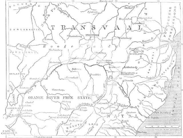 Map of the Transvaal and adjacent provinces, 1881. Creator: Stanford's Geographical Establishment.