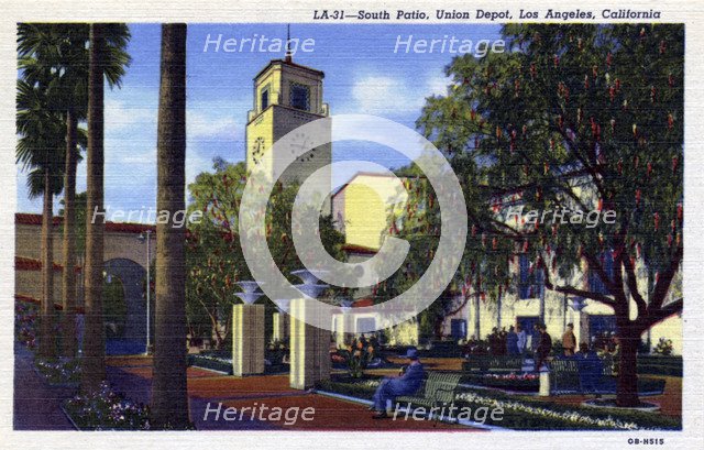 South Patio, Union Station, Los Angeles, California, USA. 1940. Artist: Unknown