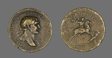 Sestertius (Coin) Portraying Emperor Trajan Conquering Dacia, 104-107. Creator: Unknown.