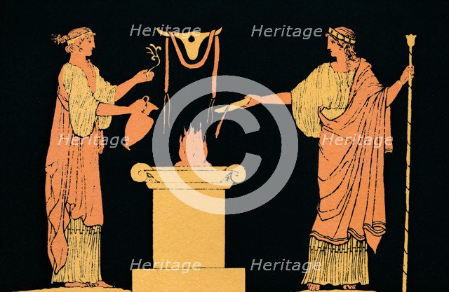 'Offering to the Dead', 1880. Artist: Antique.