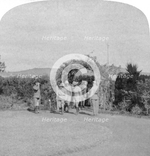 Field Marshal Lord Roberts and Major General Baden-Powell, Pretoria, South Africa, 1901. Creator: Underwood & Underwood.