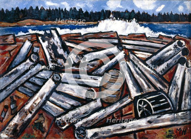 Log Jam, Penobscot Bay, 1940-1941. Creator: Marsden Hartley.