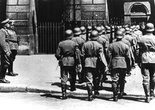 Changing of the guard at the German headquarters in occupied Paris, June 1940. Artist: Unknown