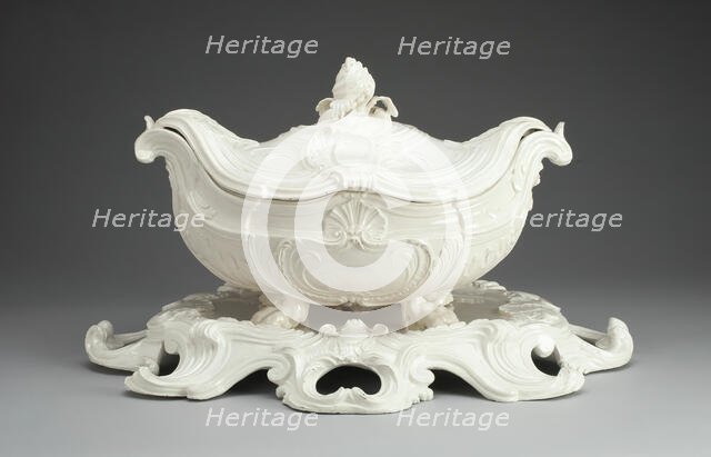 Tureen and Stand, Paris, c. 1750. Creator: Pont-aux-Choux Manufactory.