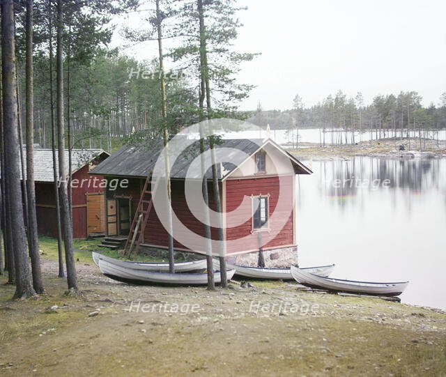 On the Saimaa Lake, between 1905 and 1915. Creator: Sergey Mikhaylovich Prokudin-Gorsky.