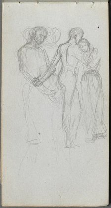 Sketchbook, page 10: Figures Embracing. Creator: Ernest Meissonier (French, 1815-1891).
