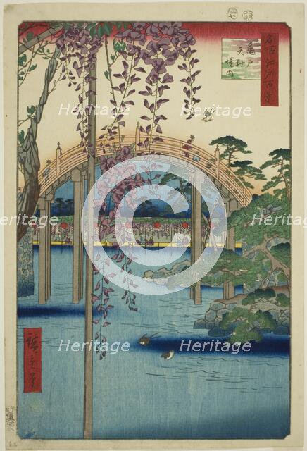 Precincts of Kameido Tenjin Shrine (Kameido Tenjin keidai), from the series "One Hundred..., 1856. Creator: Ando Hiroshige.