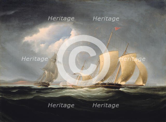 Capture of the Tripoli by the Enterprise, 1806/12. Creator: Thomas Birch.