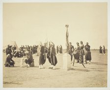 The Raised Flag of the Zouave Regiment, Camp de Châlons, 1857. Creator: Gustave Le Gray.