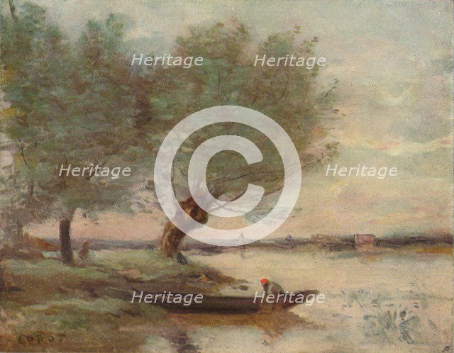 The Boatman, 1806-1875, (1906-7).  Artist: Jean-Baptiste-Camille Corot    
