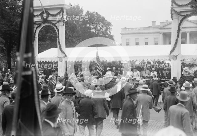 Confederate Reunion - President And Mrs. Wilson; Marshall, Etc. Reviewing Parade From Stand..., 1917 Creator: Harris & Ewing.
