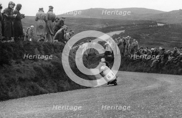 Bill Lomas riding an MV bike, 1955. Artist: Unknown