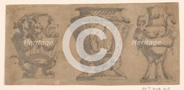 Three designs for vases, c.1780-c.1800. Creator: Unknown.