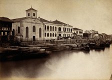 Canton, China: a missionary church and missionaries' houses, 18--. Creator: Unknown.