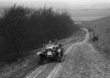 Frazer-Nash Boulogne 2-seater competing in a trial, Crowell Hill, Chinnor, Oxfordshire, 1930s. Artist: Bill Brunell.