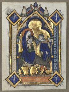 Leaf Excised from a Psalter: Flight Into Egypt, c. 1260. Creator: Unknown.