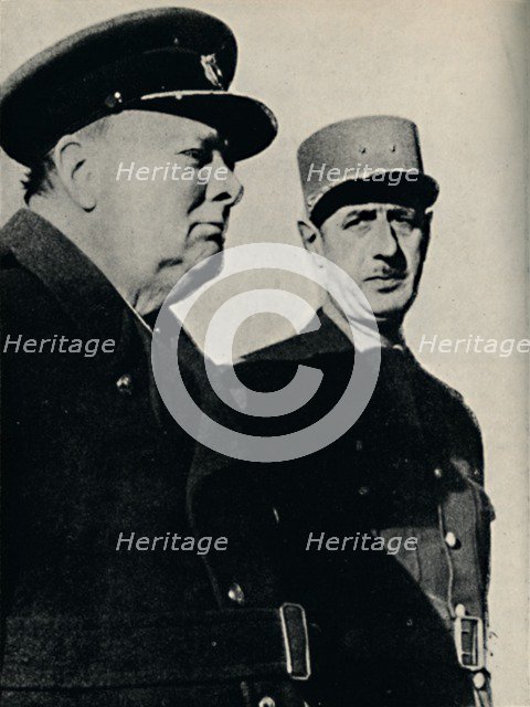 'Winston Churchill and General De Gaulle', June 1940, (1945). Creator: Unknown.