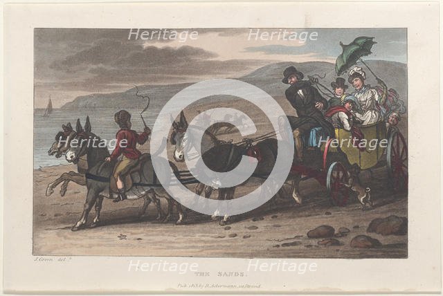 The Sands, from "Poetical Sketches of Scarborough", 1813., 1813. Creators: Thomas Rowlandson, Joseph Constantine Stadler, J. Bluck.