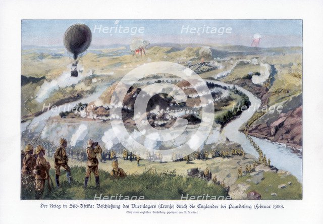 The Battle of Paardeberg, South Africa, Second Anglo-Boer War, February 1900.Artist: Richard Knotel