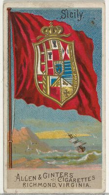 Sicily, from Flags of All Nations, Series 2 (N10) for Allen & Ginter Cigarettes Brands, 1890. Creator: Allen & Ginter.