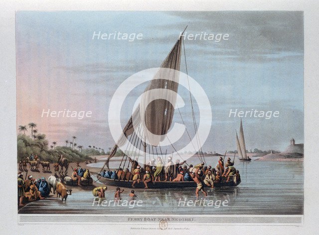 'Ferry Boat Near Nedssili', Egypt, 1801. Artist: Thomas Milton