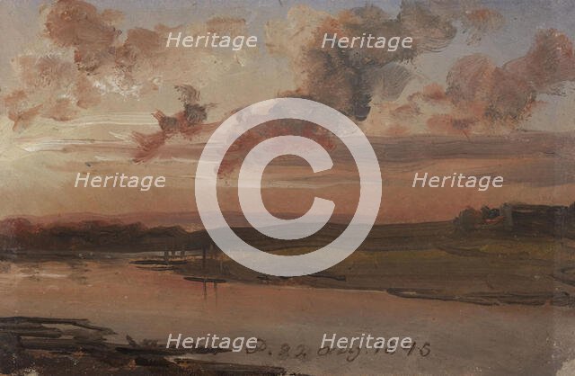 The Elbe in the Evening, 1845. Creator: Johan Christian Dahl.