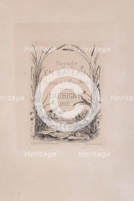 Frontispiece, Voyage en bateau, 1862. Creator: Charles Francois Daubigny.