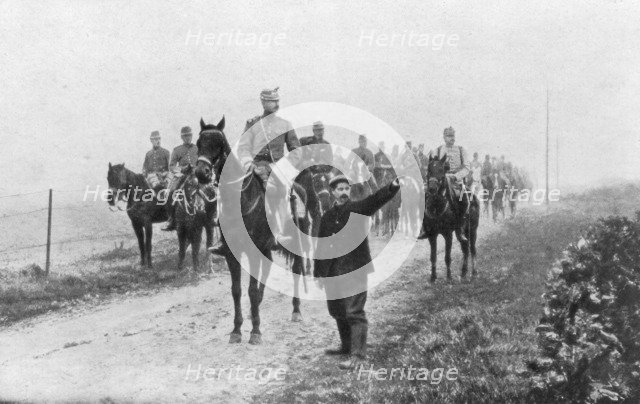 French cavalry on a reconnaissance mission, Somme, France, 1914. Artist: Unknown