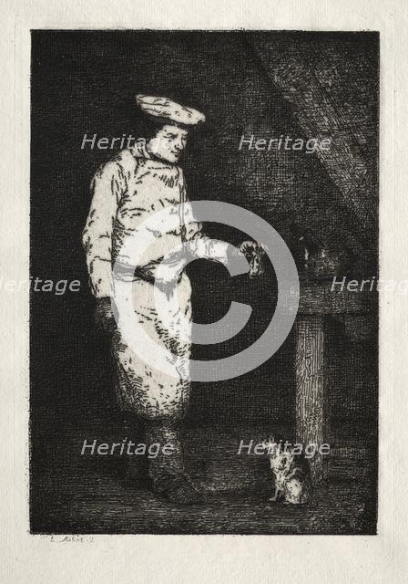 Le déjeuner du chat. Creator: Théodule Ribot (French, 1823-1891).