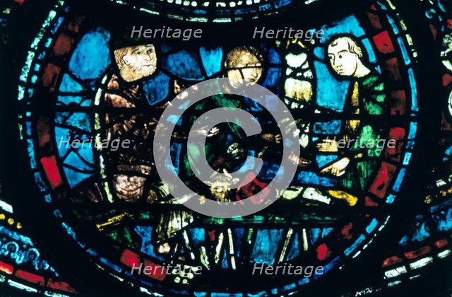 The Butchers, stained glass, Chartres Cathedral, France, 1194-1260. Artist: Unknown