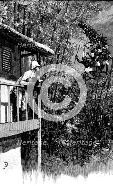 Sketches in the island of Formosa: a savage chief returning with reinforcements, 1890. Creator: Unknown.