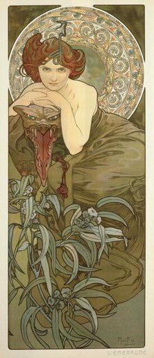 Emerald (From the series "The gems"), 1899. Creator: Mucha, Alfons Marie (1860-1939).