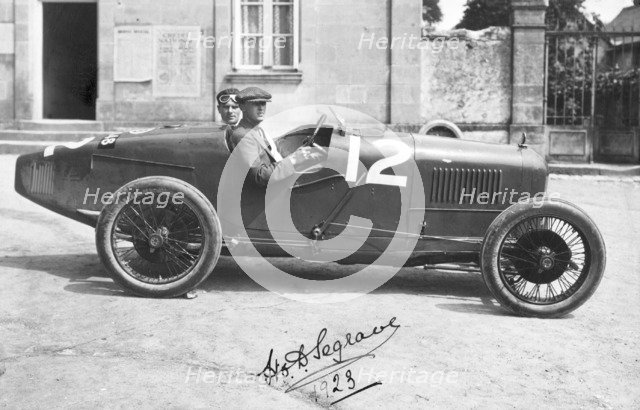 1923 French Grand Prix, Henry Segrave in Sunbeam Artist: Unknown.