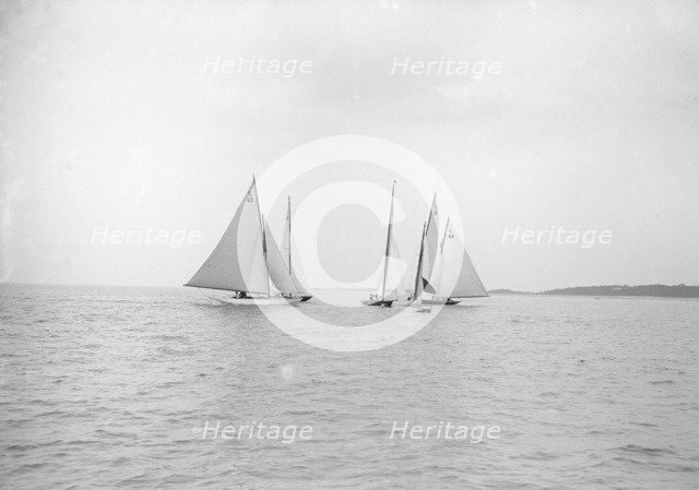 Start of One Ton Cup Race, Stokes Bay, 1913. Creator: Kirk & Sons of Cowes.