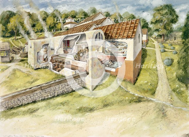 Lullingstone Roman Villa, c4th century, (c1990-2010). Artist: Peter Dunn.