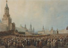 The triumphal entry of the Coronation Procession into Kremlin on August 17, 1856, 1856.