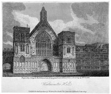 Westminster Hall from New Palace Yard, London, 1809.                                     Artist: John Greig