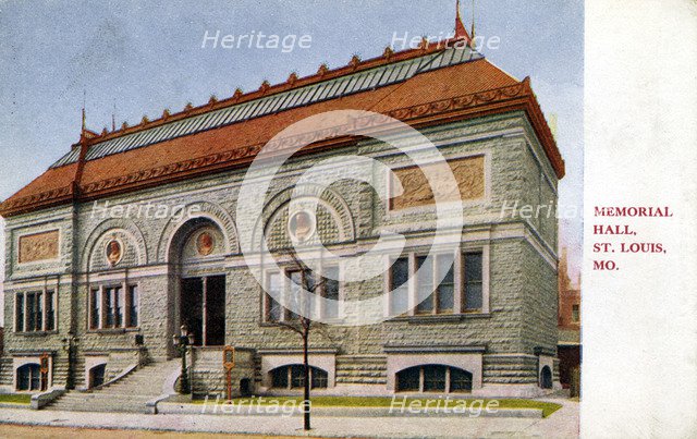 Memorial Hall, St Louis, Missouri, USA, 1910. Artist: Unknown