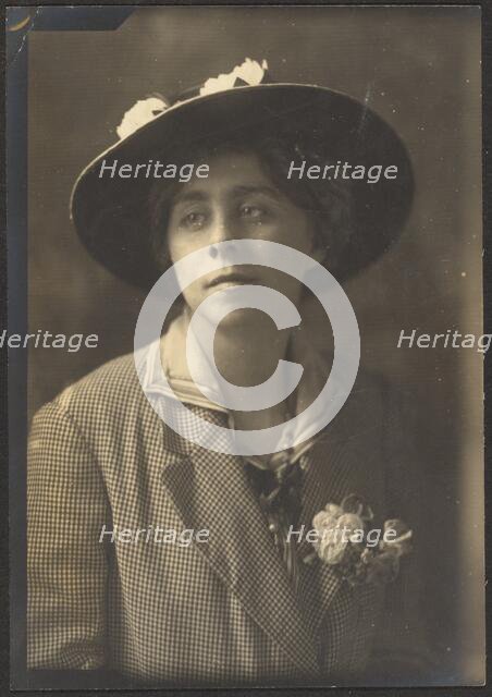 Portrait of a Woman in Checked Jacket, 1907-1943. Creator: Louis Fleckenstein.