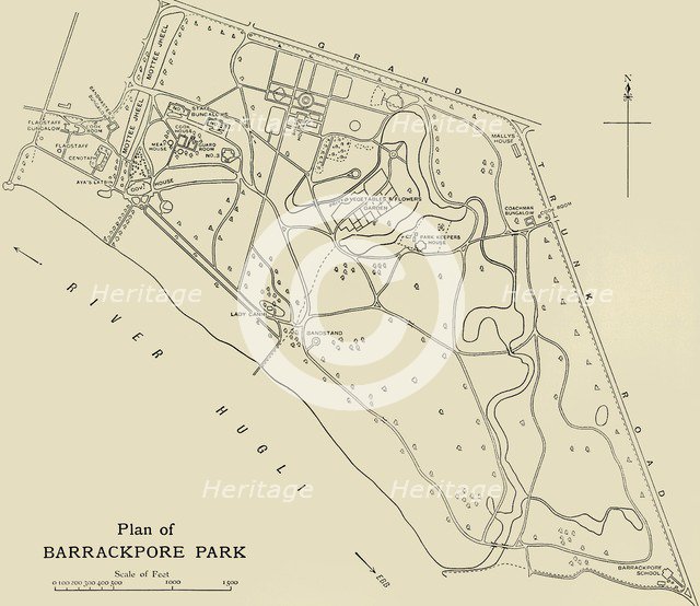 'Plan of Barrackpore Park', 1925. Creator: Unknown.